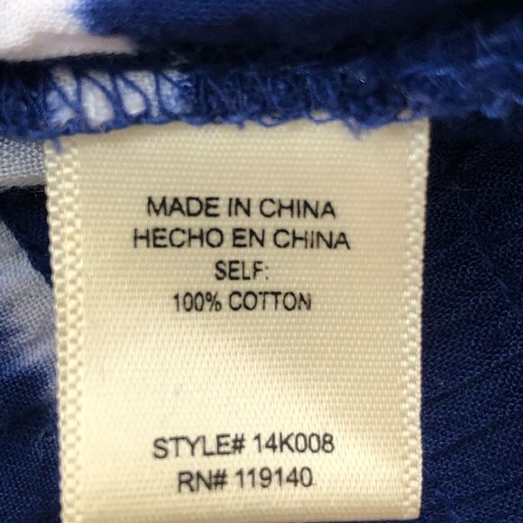 Double Zero Size Large Tie Dye Navy Blue & White Pull On Shorts w/Stretc… - Picture 6 of 7